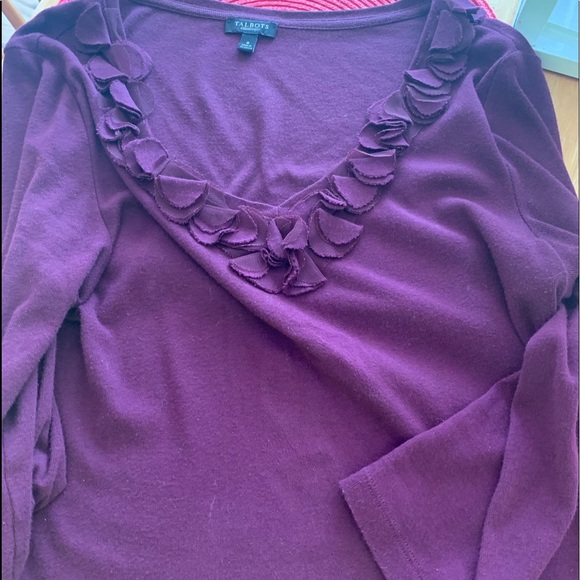 Cranberry/plum color  Talbots top. - Picture 2 of 6